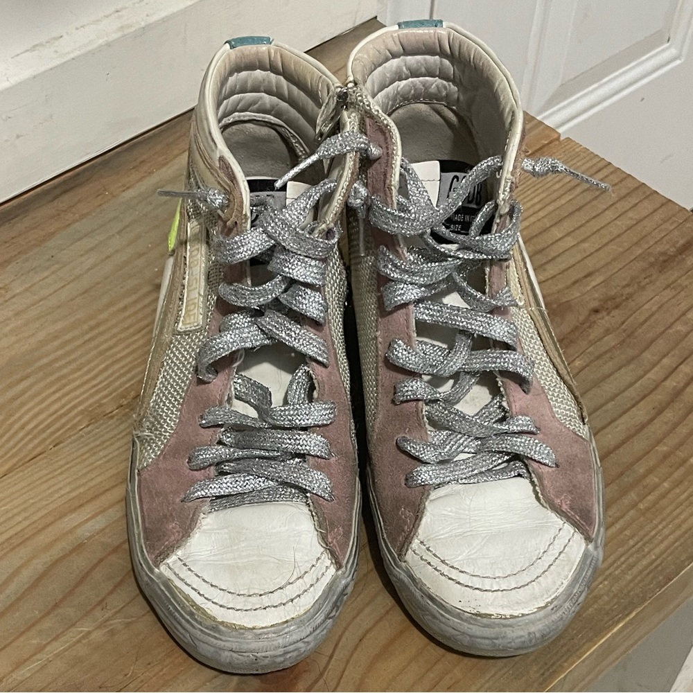 Golden Goose Slide sneakers white with pink upper